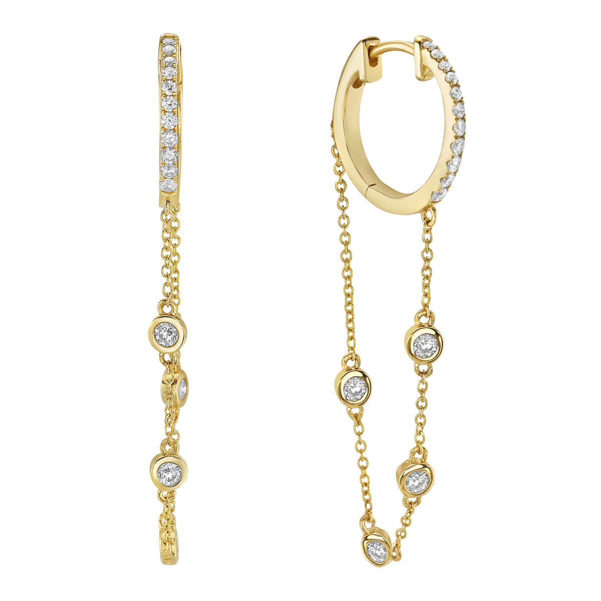 AE156129Y - Earrings 14KY/3.0G 8RD-0.30CT 22RD-0.21CT