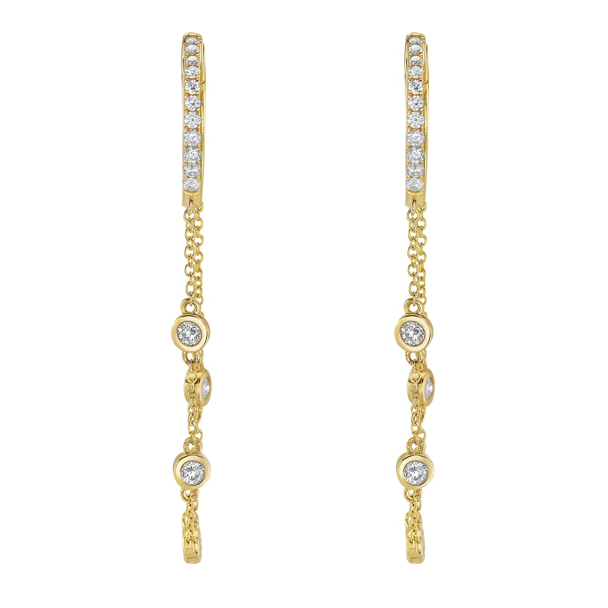 14K Yellow Gold Diamond Earrings, 0.51ct