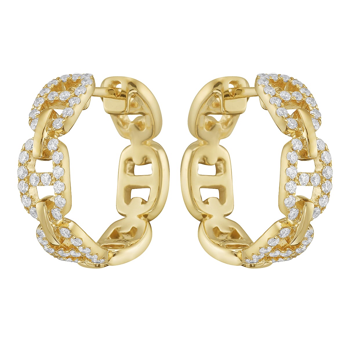 14K Yellow Gold Diamond Earrings, 0.57ct