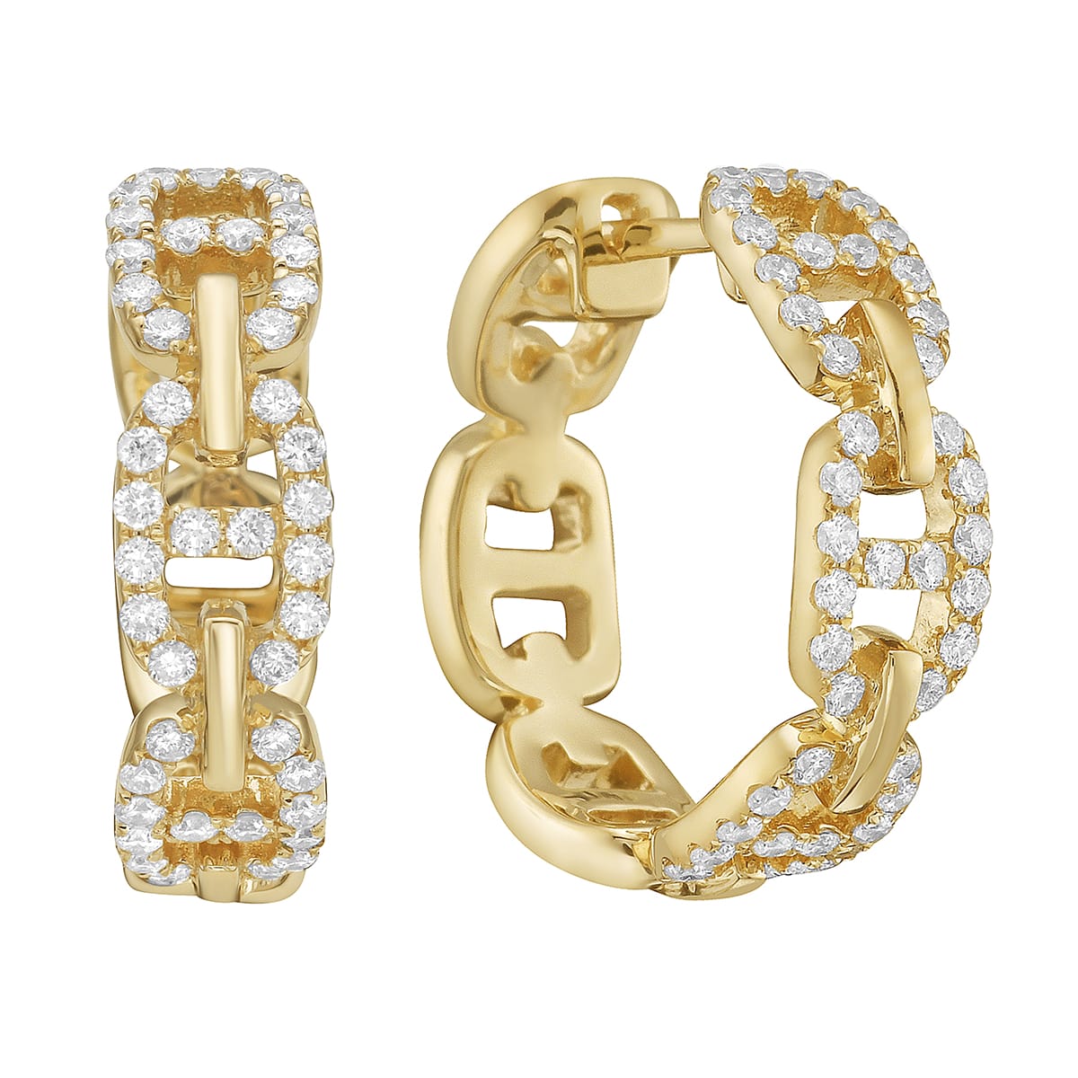 14K Yellow Gold Diamond Earrings, 0.57ct