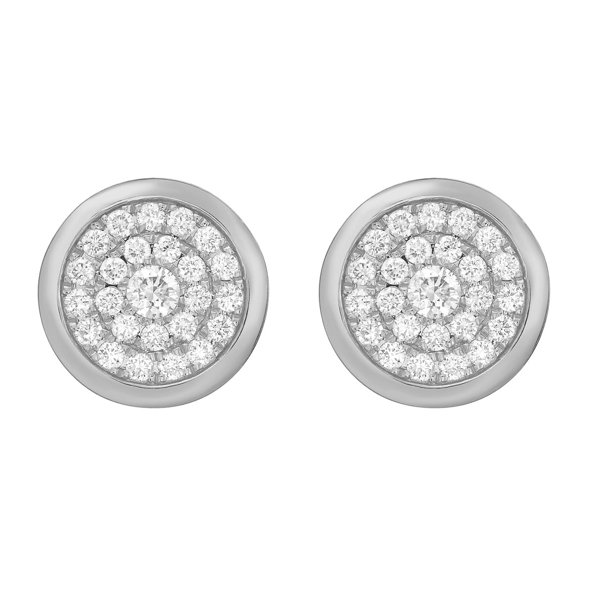 14K White Gold Diamond Earrings, 0.12ct