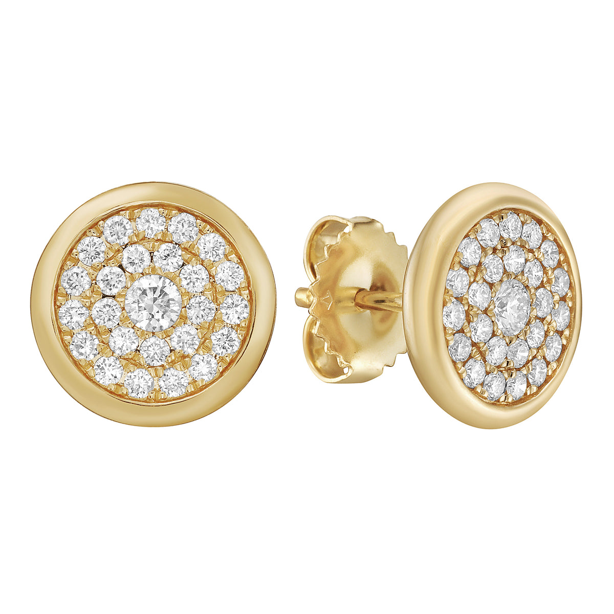 AE156158Y - Earrings 14KY/3.1G 2RD-0.12CT 48RD-0.45CT