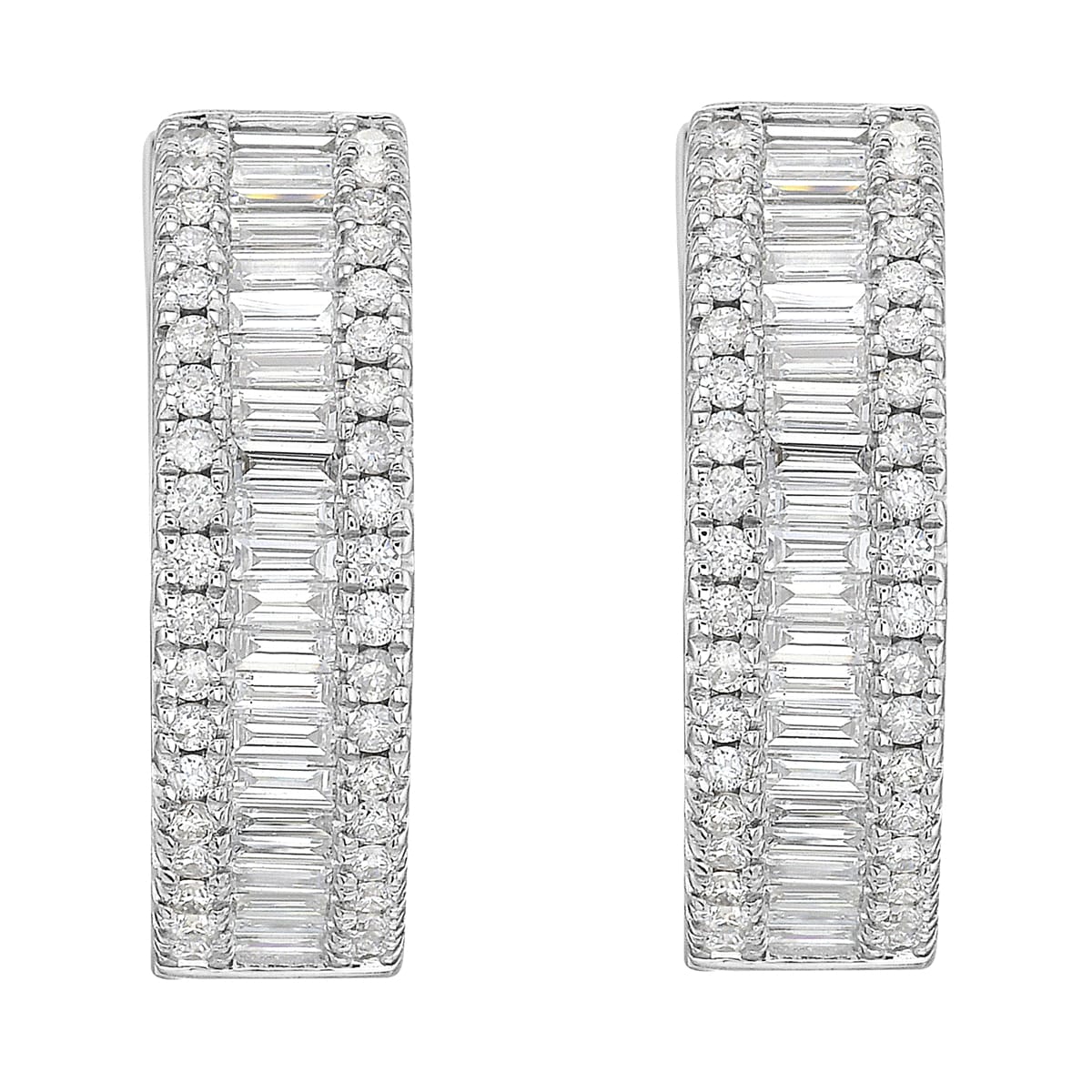 14K White Gold Diamond Earrings, 0.84ct