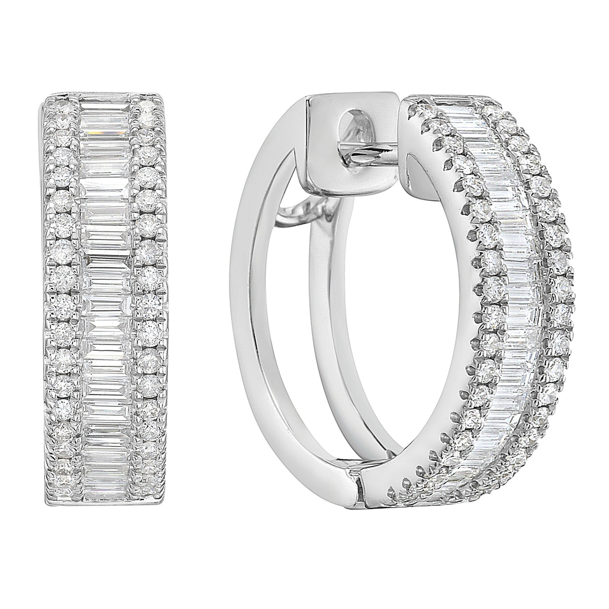 AE156194 - Earrings 14KW/4.6G 76RD-0.29CT 38BD-0.55CT
