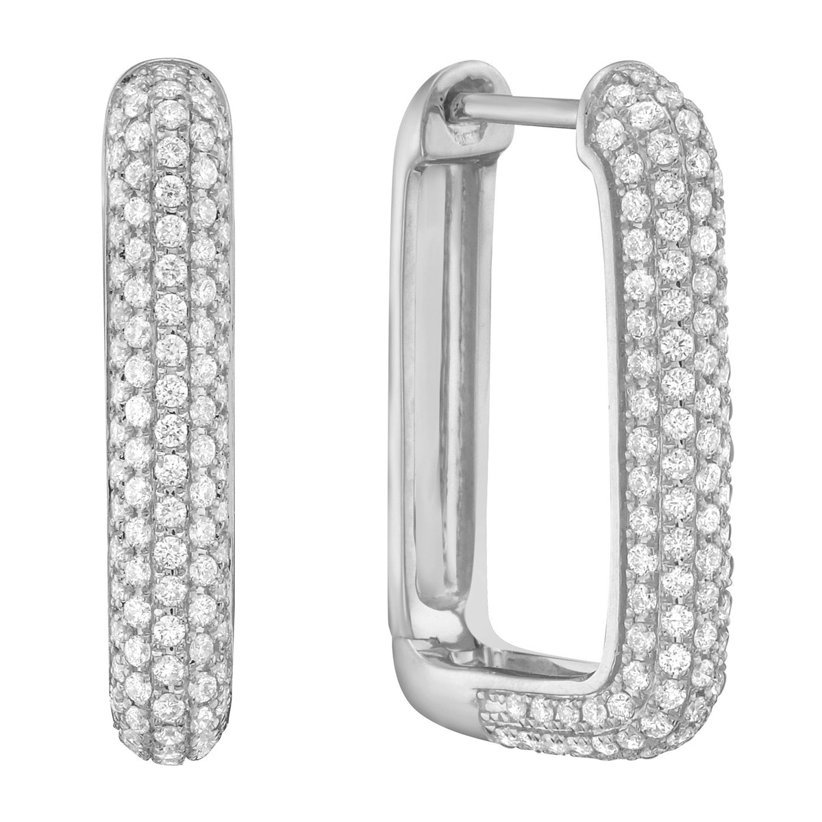 14K White Gold Diamond Earrings, 0.65ct