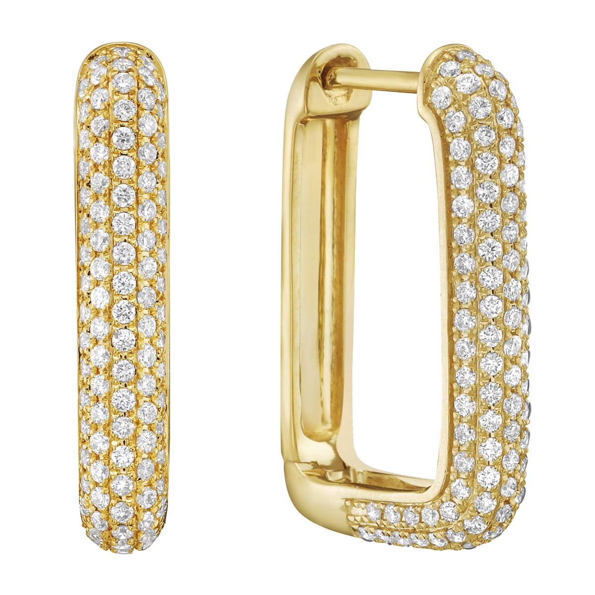 14K Yellow Gold Diamond Earrings, 0.65ct