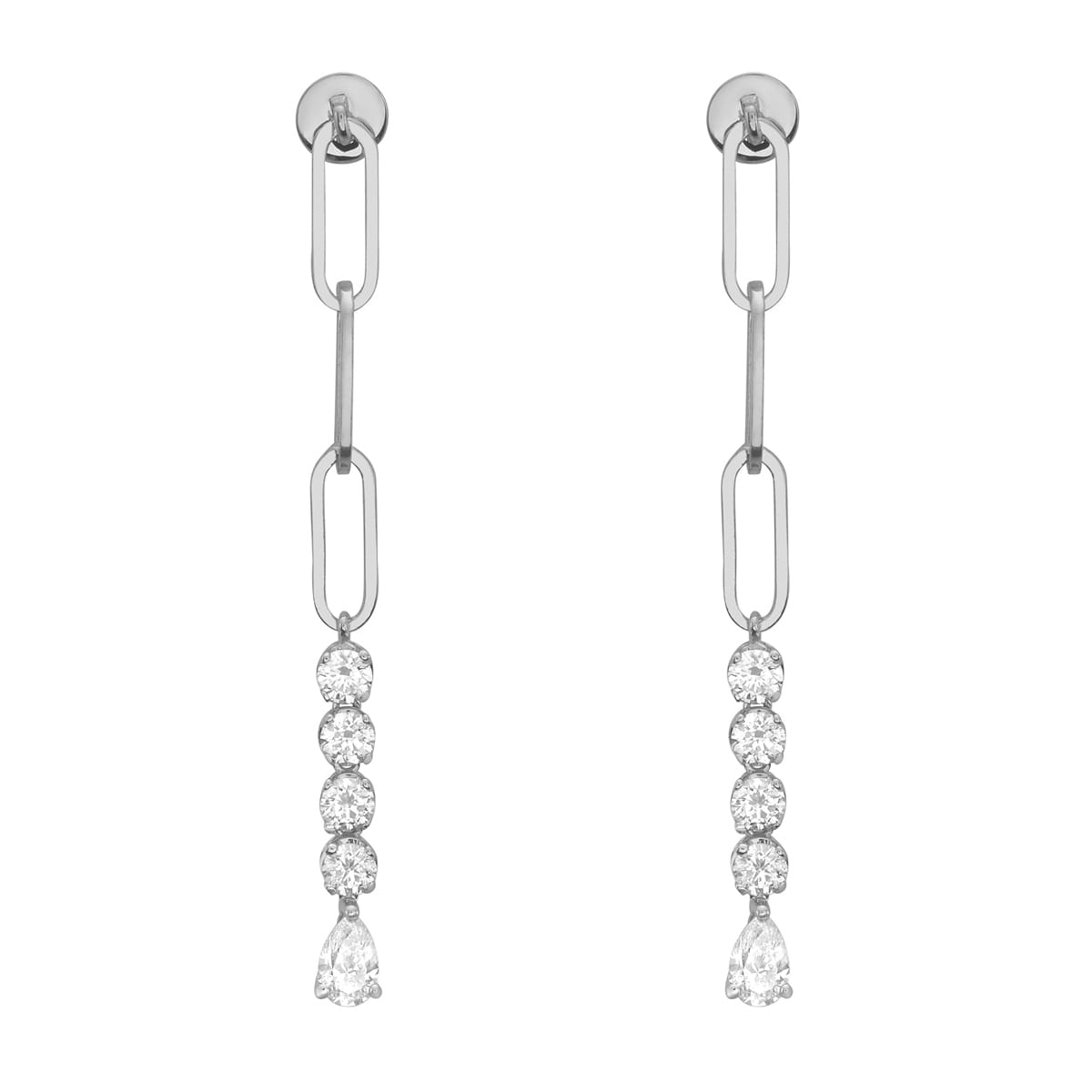 14K White Gold Pearl Earrings, 0.39ct
