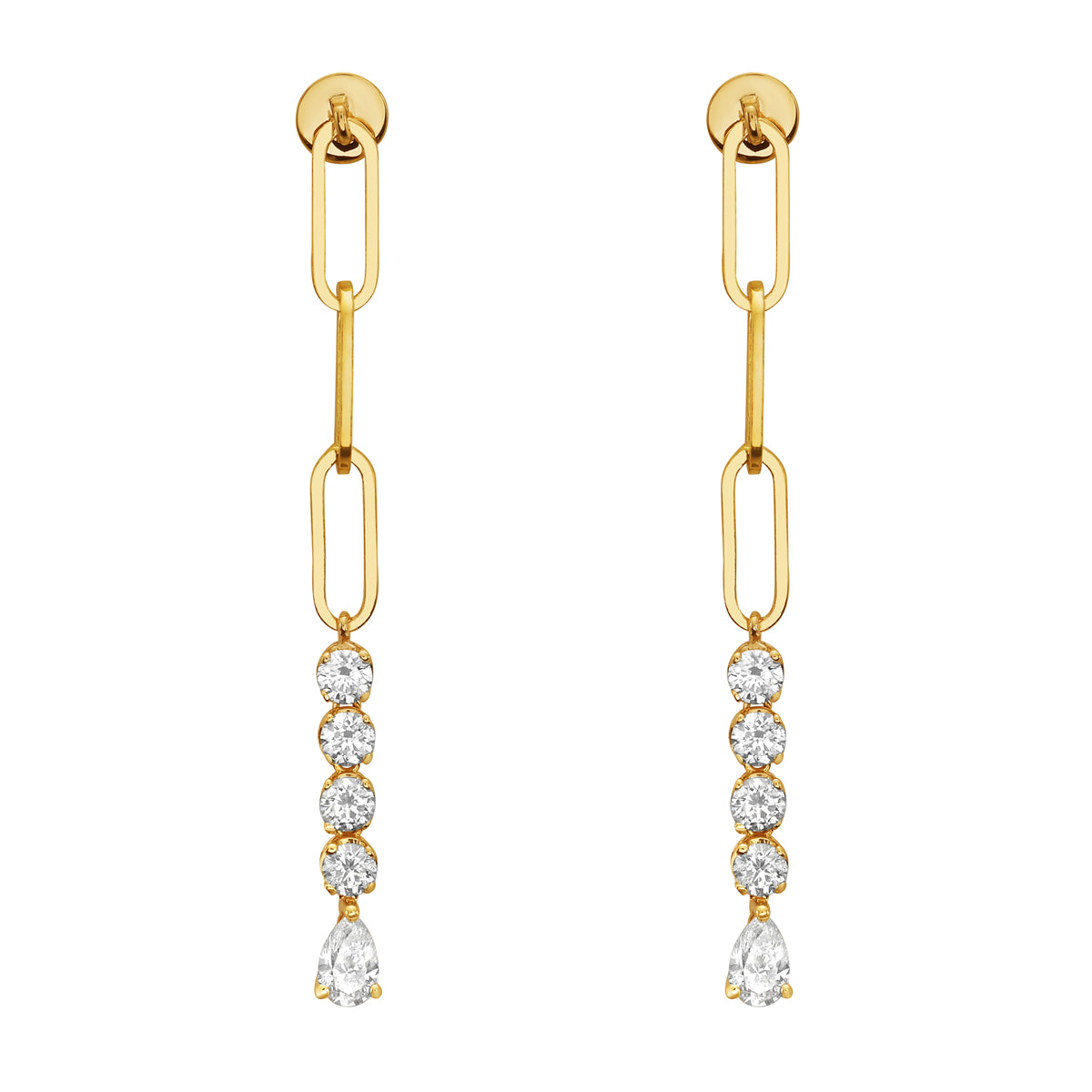 AE156209Y - Earrings 14KY/1.3G 2PEAR-0.39CT 8RD-0.63CT