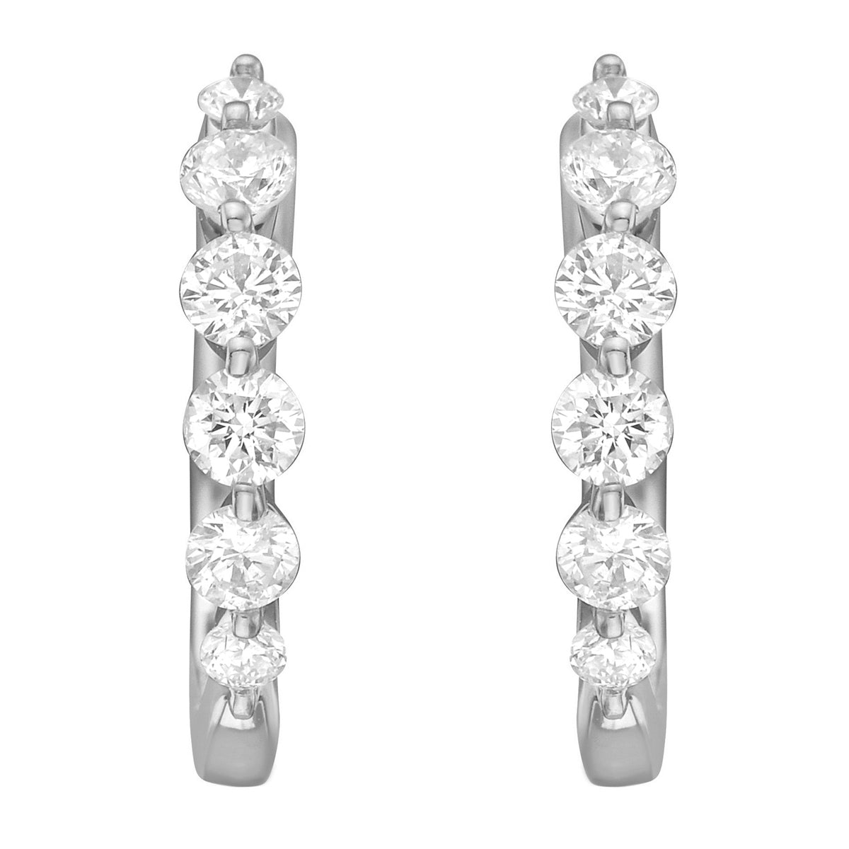 E056212 - Earrings 18KW/1.7G 8RD-0.30CT 4RD-0.06CT