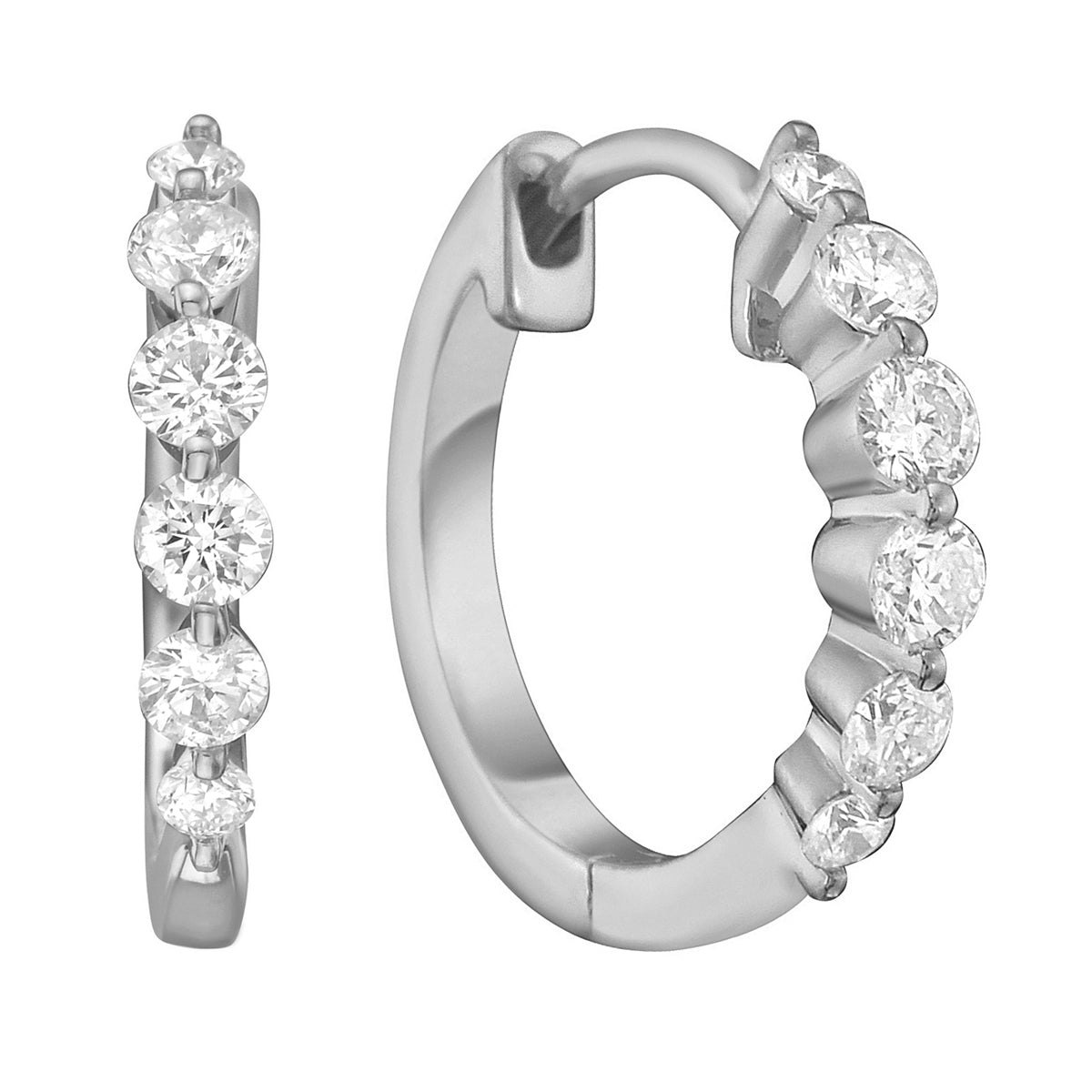 E056212 - Earrings 18KW/1.7G 8RD-0.30CT 4RD-0.06CT