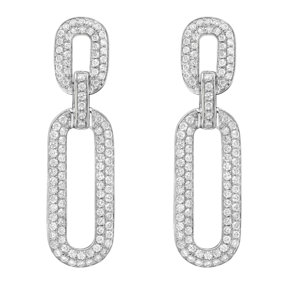 14K White Gold Diamond Earrings, 1.11ct