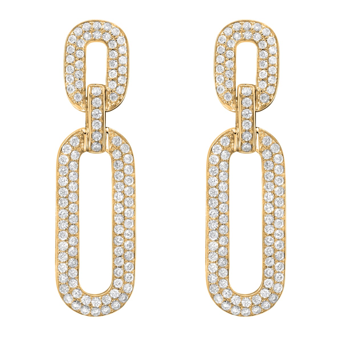 14K Yellow Gold Diamond Earrings, 1.1ct