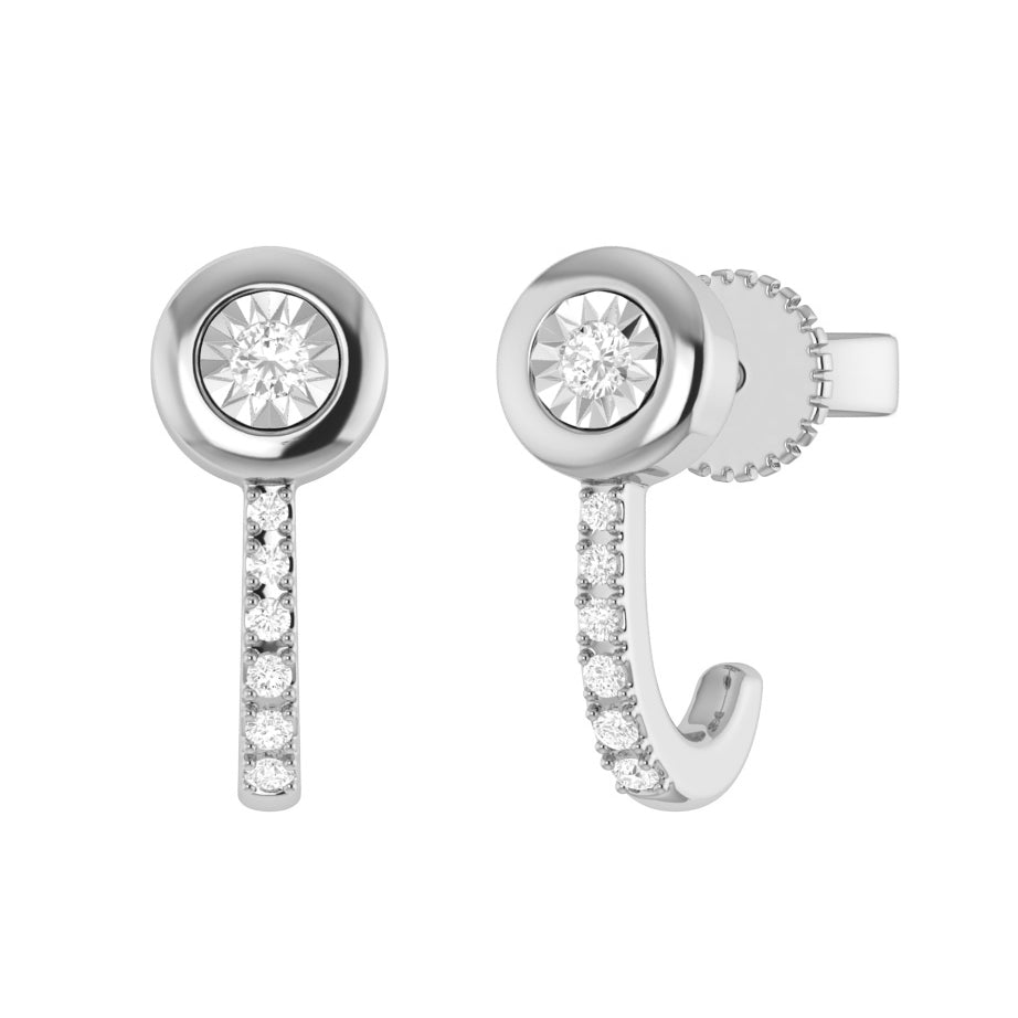 AE156219 - Earrings 14KW/1.9G 12RD-0.16CT