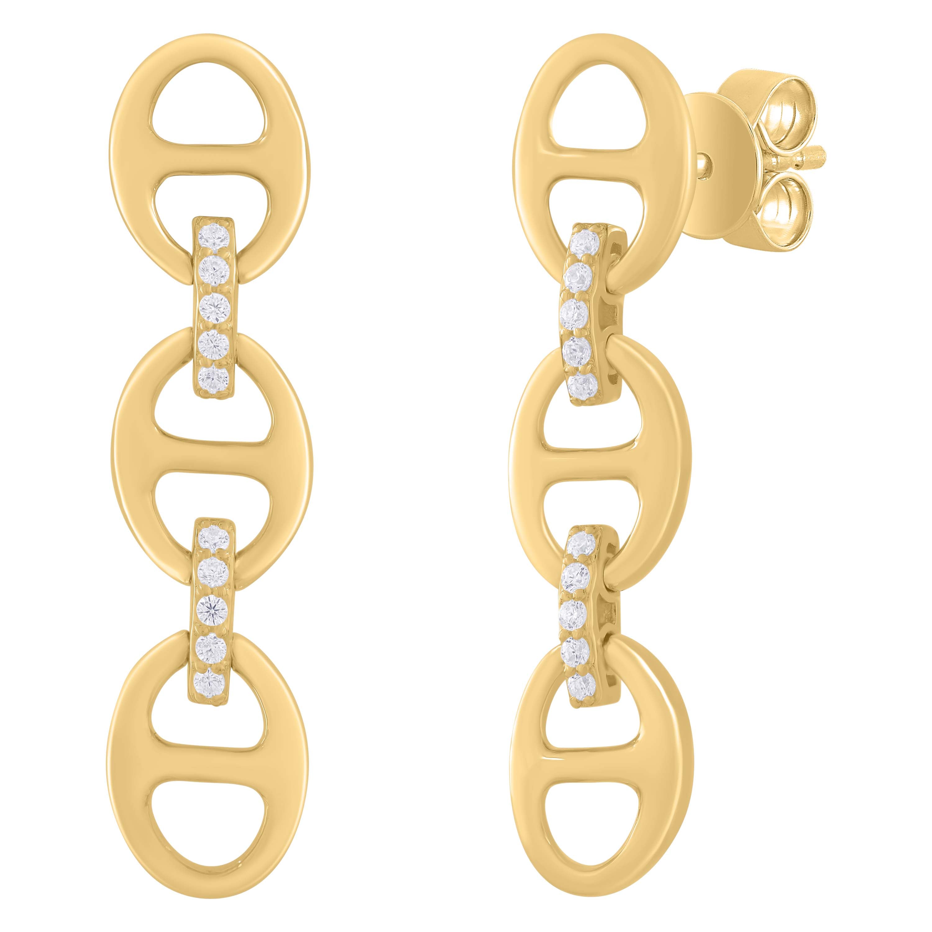 AE156226Y - Earrings 14KY/3.1G 20RD-0.09CT