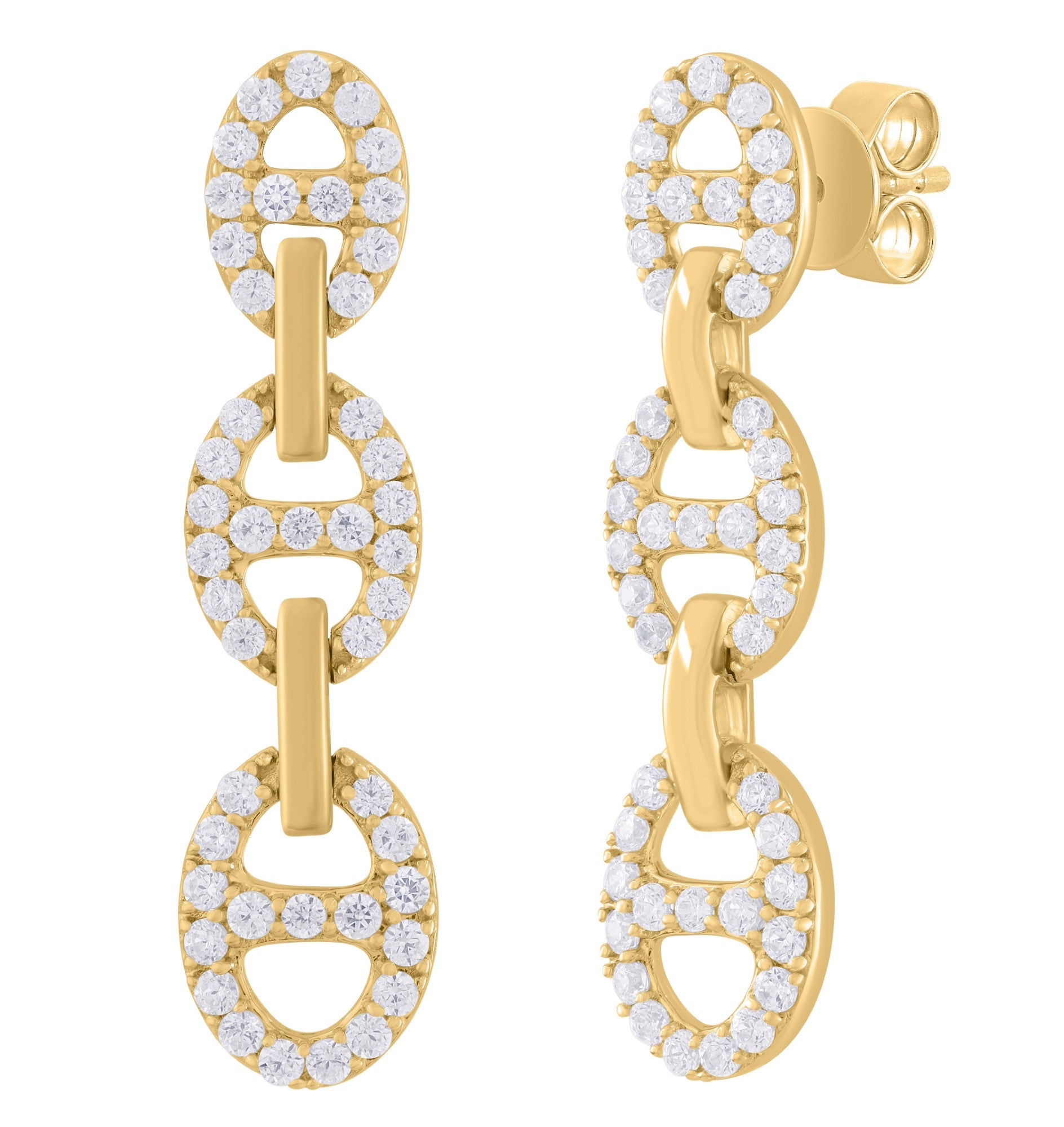 AE156227Y - Earrings 14KY/3G 90RD-0.75CT