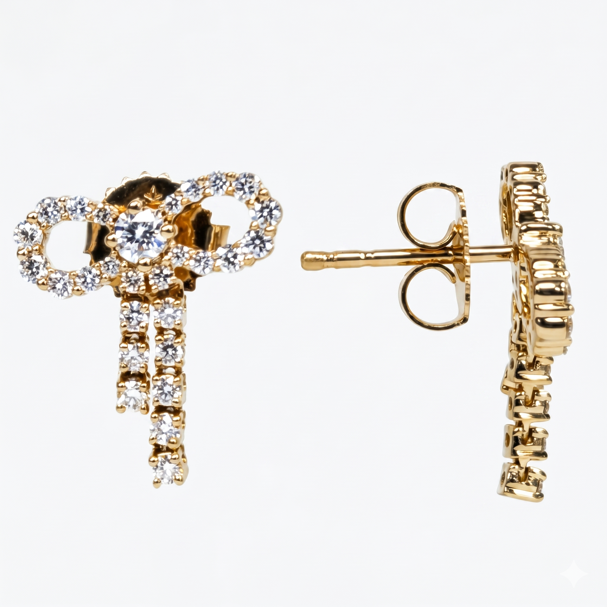 AE156277BY - Earrings 14KY/2.8G 2RD-0.16CT 54RD-0.57CT