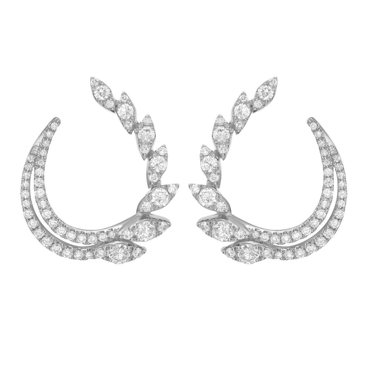 E056315 - Earrings 18KW/4.1G 6RD-0.37CT 98RD-0.79CT