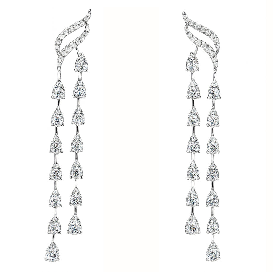 AE156319 - Earrings 14KW/5.7G 30RD-1.30CT 66RD-0.38CT