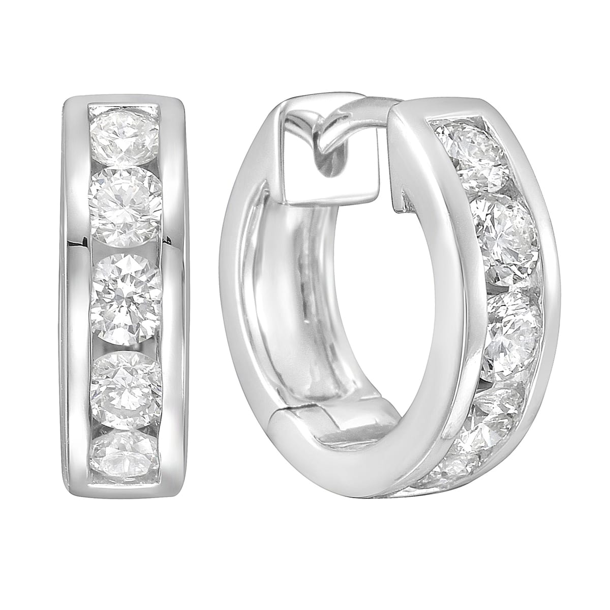 14K White Gold Diamond Earrings, 0.66ct