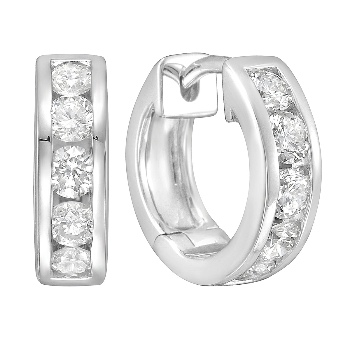 18K White Gold Diamond Earrings, 0.65ct