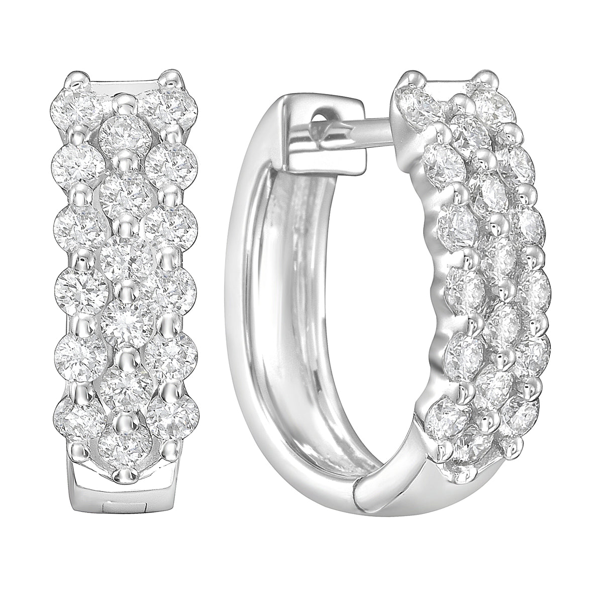 18K White Gold Diamond Earrings, 0.55ct