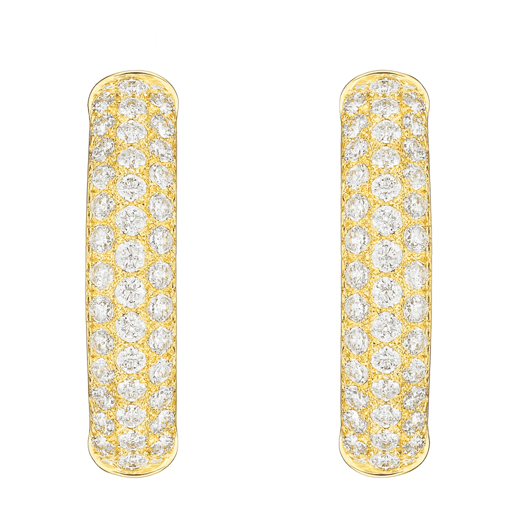 14K Yellow Gold Diamond Earrings, 0.64ct