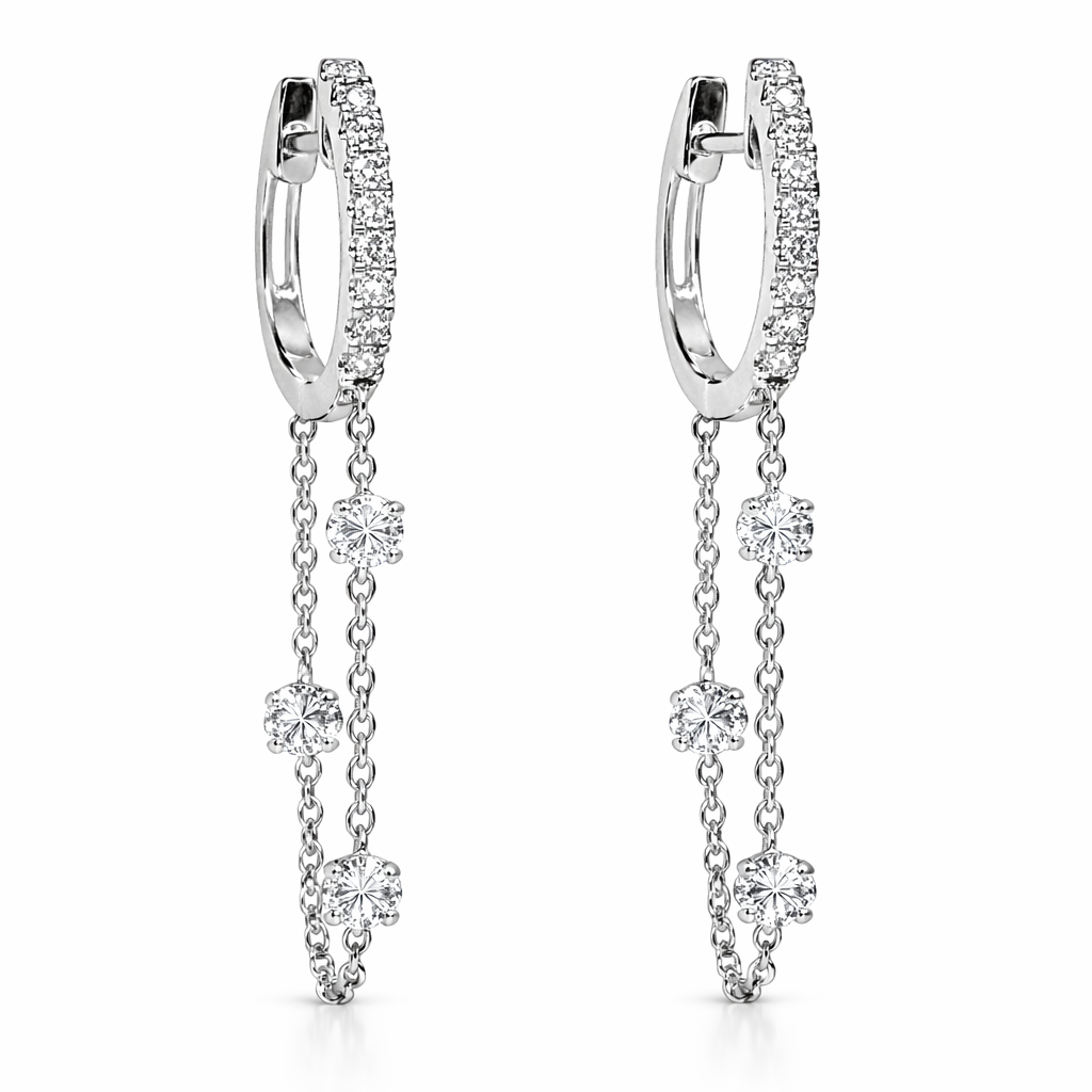 AE156917 - Earrings 14KW/1.7G 6RD-0.25CT 18RD-0.13CT
