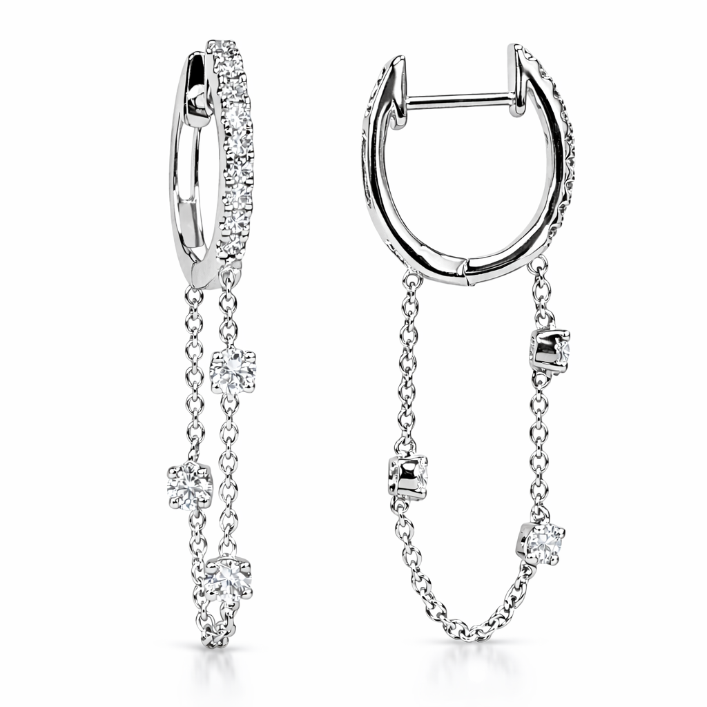 AE156917 - Earrings 14KW/1.7G 6RD-0.25CT 18RD-0.13CT