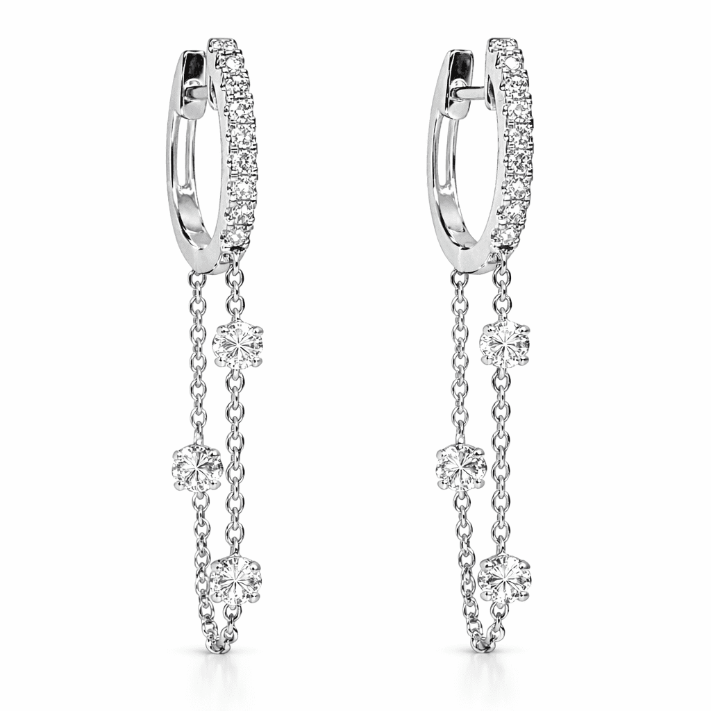 AE156917 - Earrings 14KW/1.7G 6RD-0.25CT 18RD-0.13CT