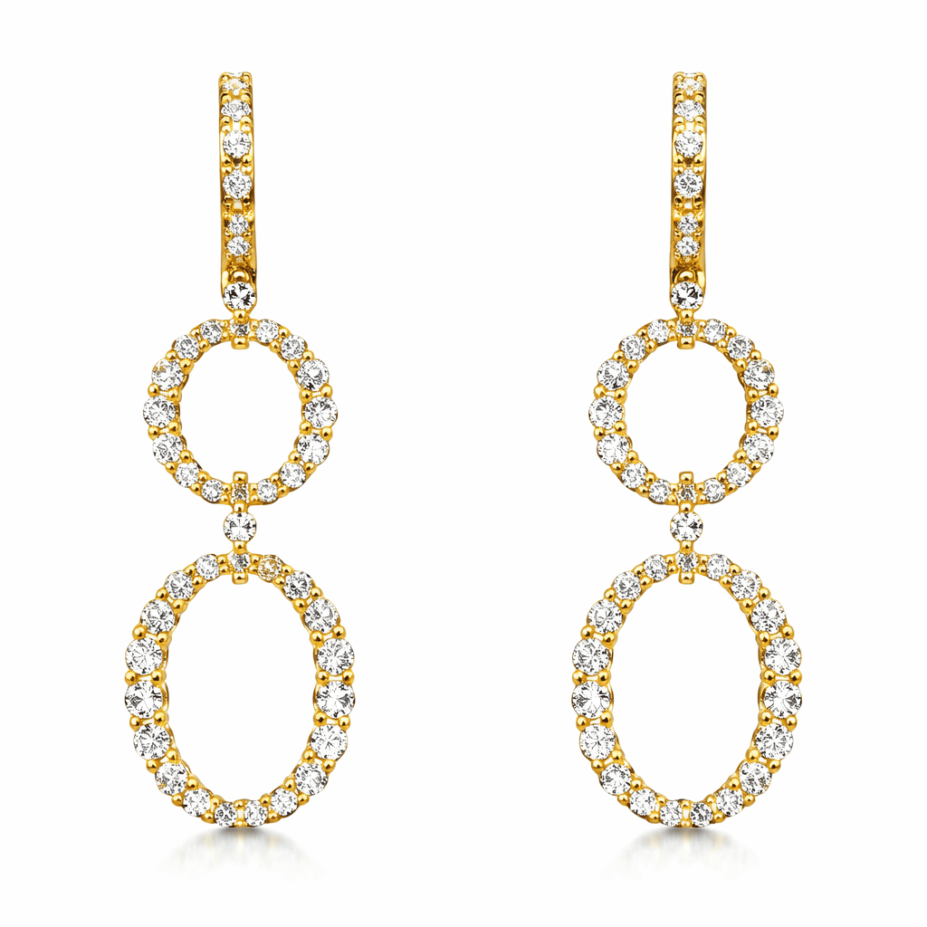 AE156918Y - Earrings 14KW/4.6G 36RD-1.14CT 58RD-0.69CT