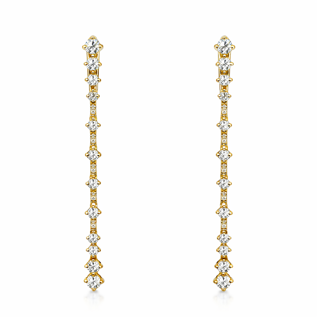 AE156920Y - Earrings 14KY/3.4G 14RD-0.81CT 30RD-0.37CT