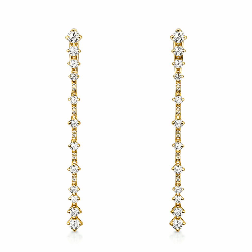 AE156920Y - Earrings 14KY/3.4G 14RD-0.81CT 30RD-0.37CT