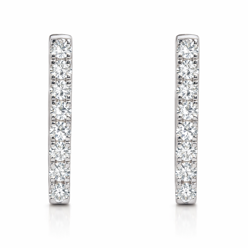 18K White Gold Diamond Earrings, 0.47ct
