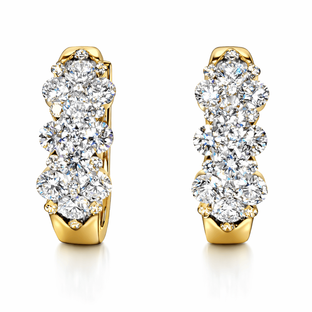 AE156923Y - Earrings 14KY/3.4G 20RD-1.60CT 26RD-0.20CT