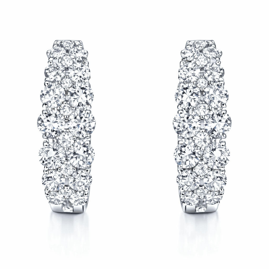 AE156924 - Earrings 14KW/2.6G 12RD-0.71CT 32RD-0.54CT