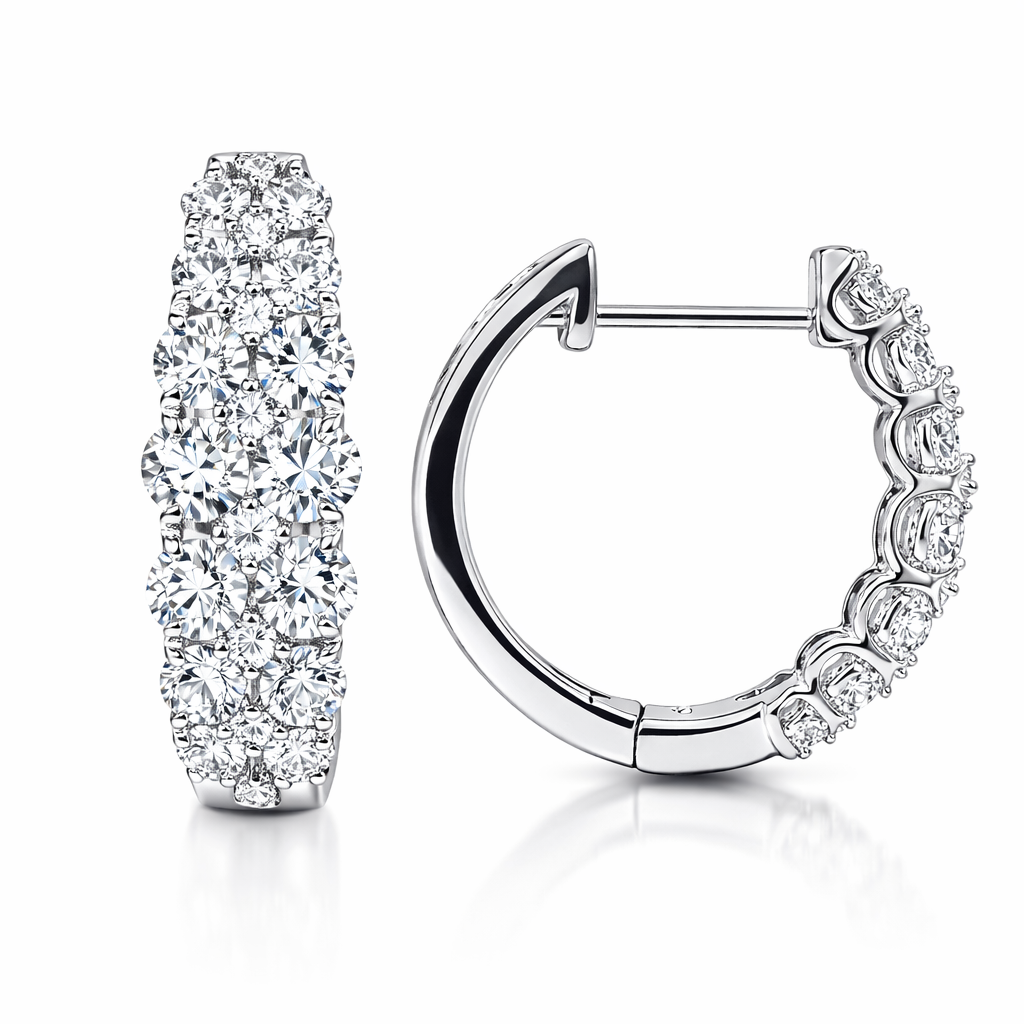 AE156924 - Earrings 14KW/2.6G 12RD-0.71CT 32RD-0.54CT
