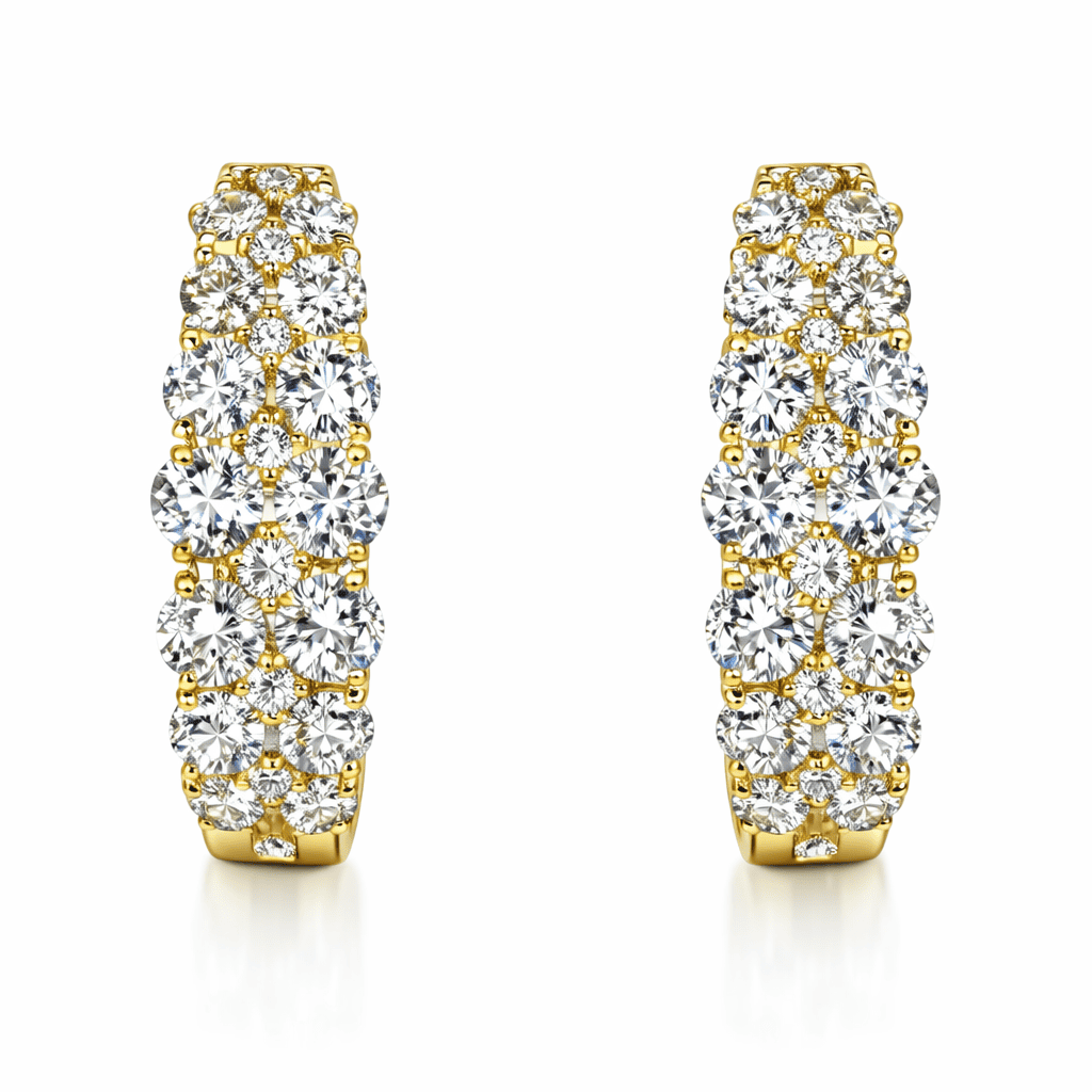 AE156924Y - Earrings 14KY/2.8G 12RD-0.71CT 32RD-0.54CT