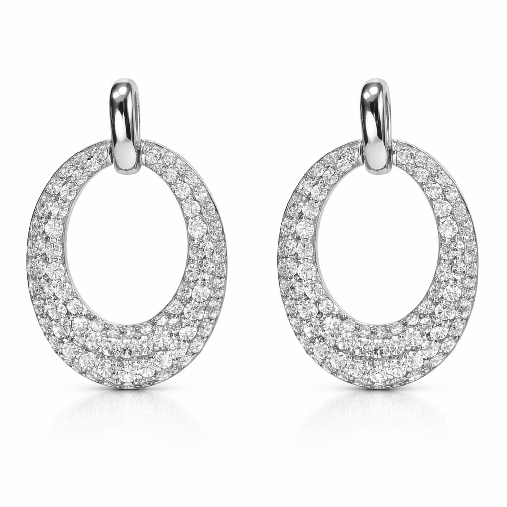 AE156948 - Earrings 14KW/2.8G 160RD-0.77CT