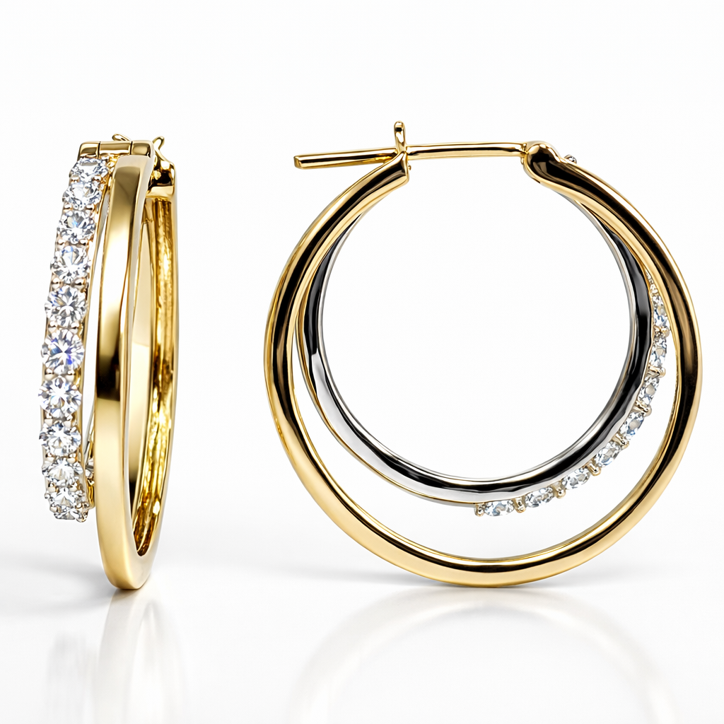 AE156993WY - Earrings 14KWY/5.8G 22RD-0.85CT