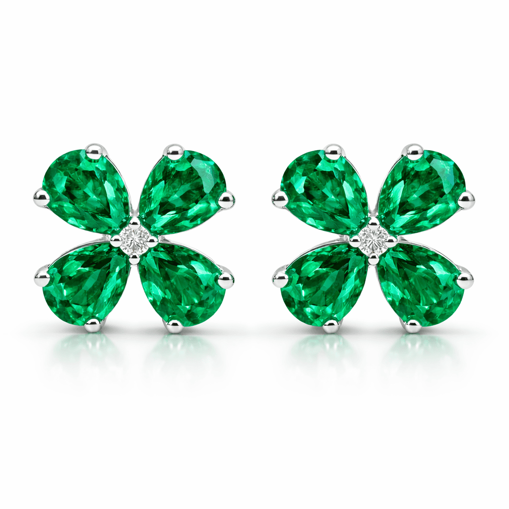 AEE155118 - Earrings 14KW/1.7G 8EMER-1.87CT 2RD-0.02CT