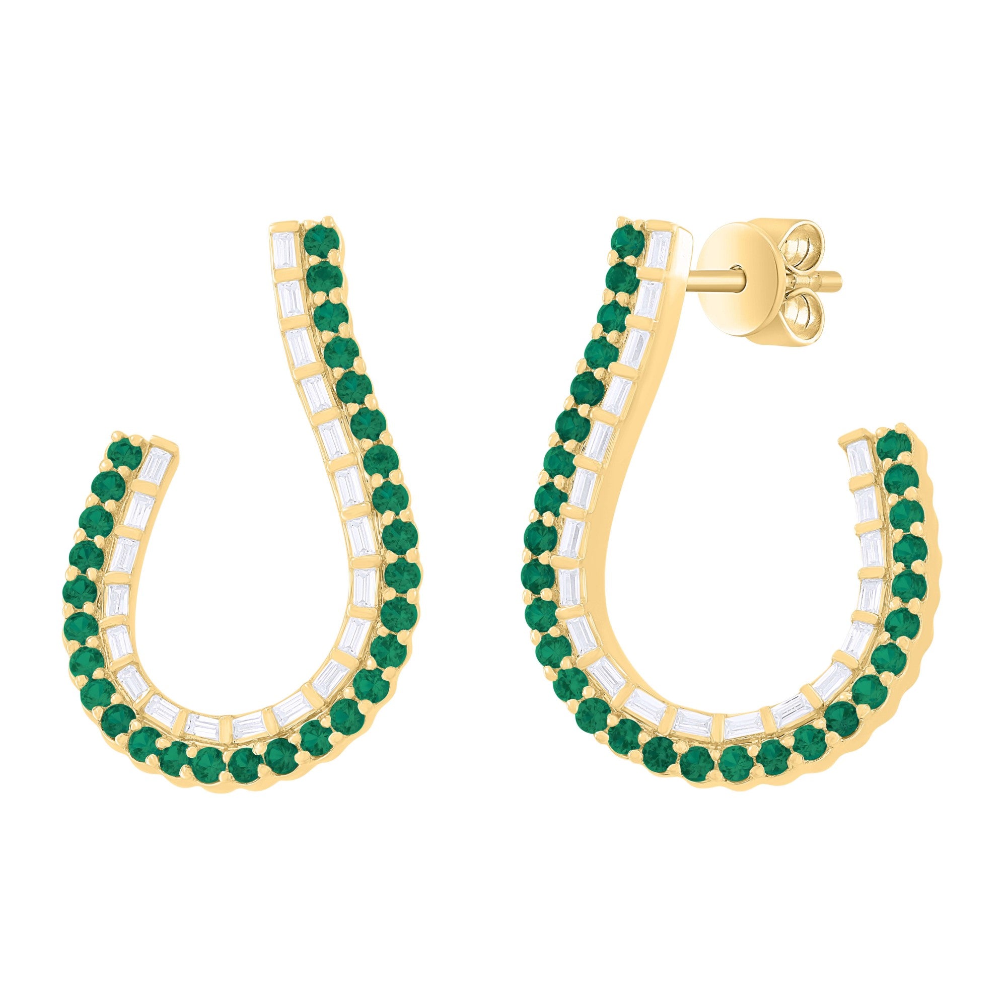 AEE156231Y - Earrings 14KY/4.4G 58EMER-0.64CT 40TB-0.32CT