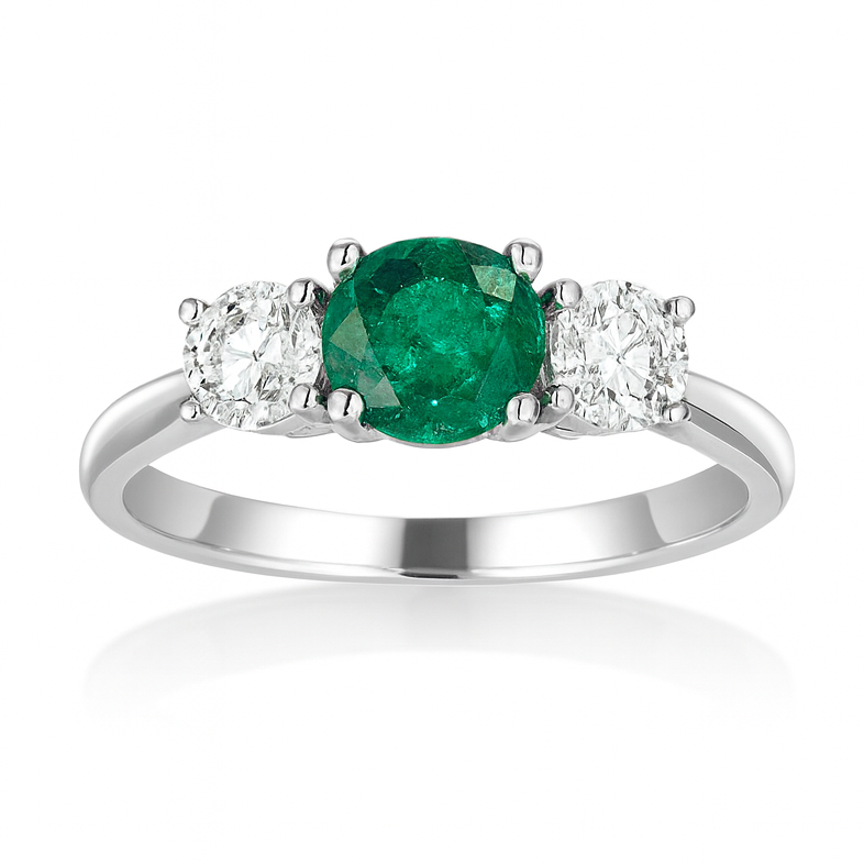AER155736 - Ring 14KW/2.2G 1EMER-0.47CT 2RD-0.43CT