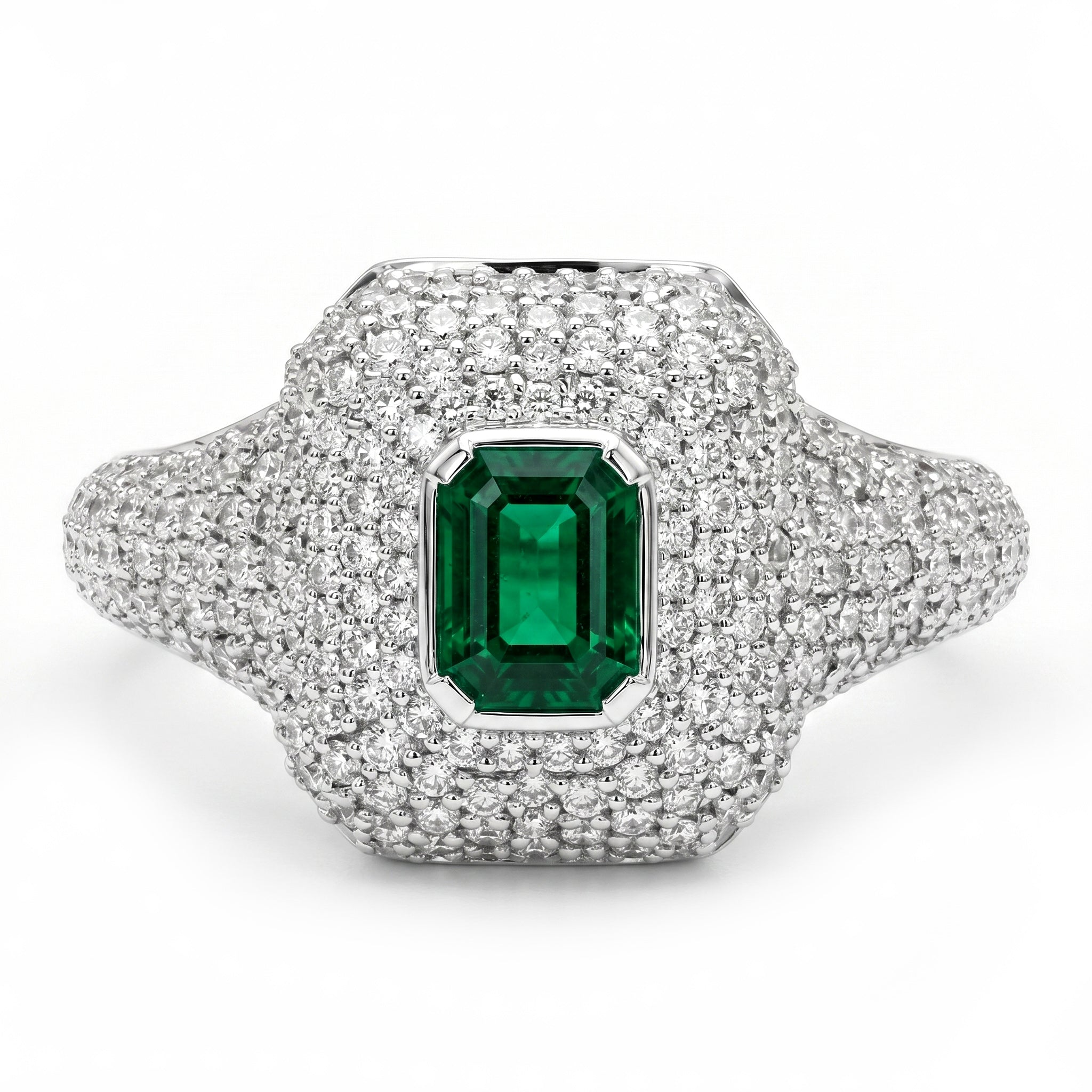 AER157000 - Ring 14KW/4.8G 1EMER-0.54CT 292RD-1.21CT