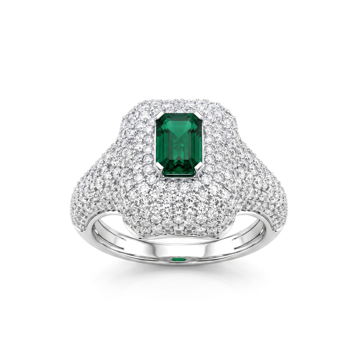 AER157000 - Ring 14KW/4.8G 1EMER-0.54CT 292RD-1.21CT
