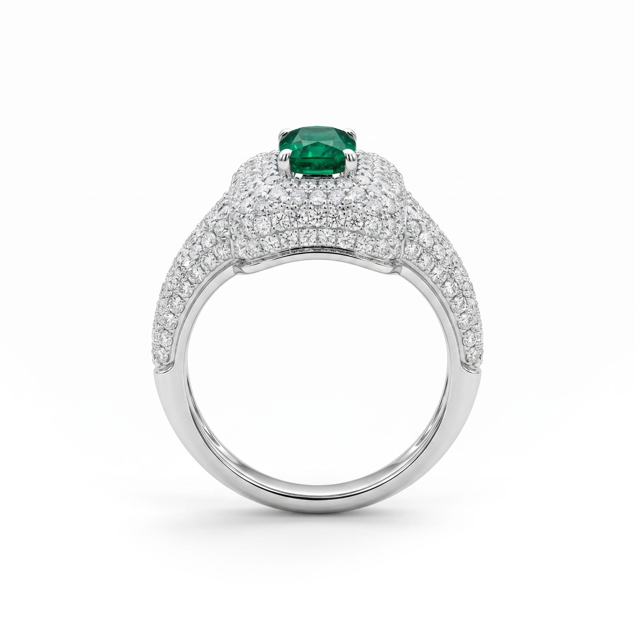 AER157000 - Ring 14KW/4.8G 1EMER-0.54CT 292RD-1.21CT