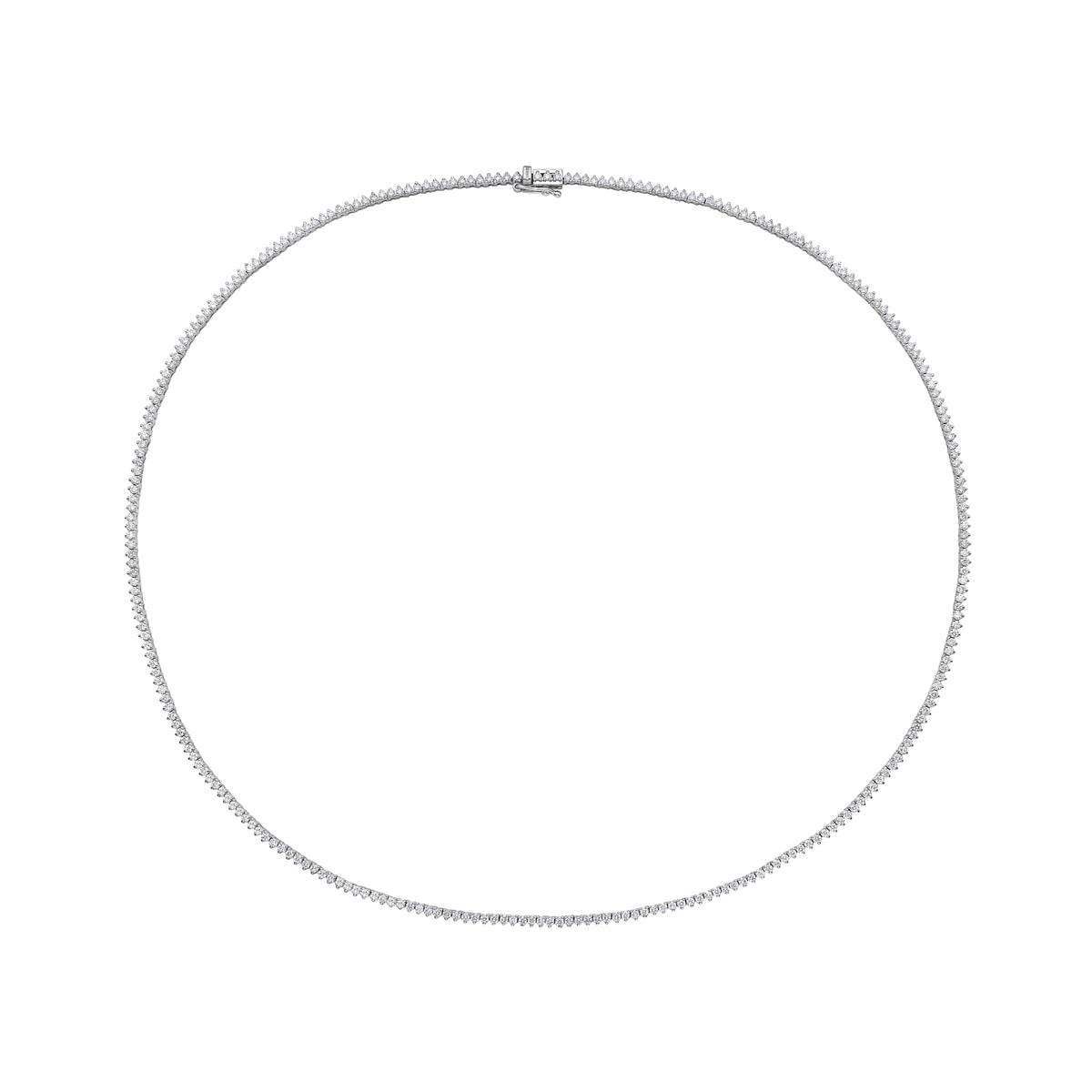 18K White Gold Diamond Tennis Necklace, 3.07ct