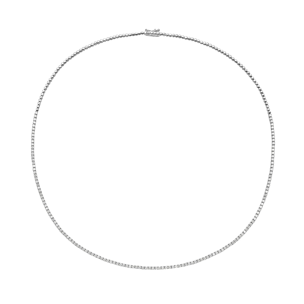 18K White Gold Diamond Tennis Necklace, 1.94ct