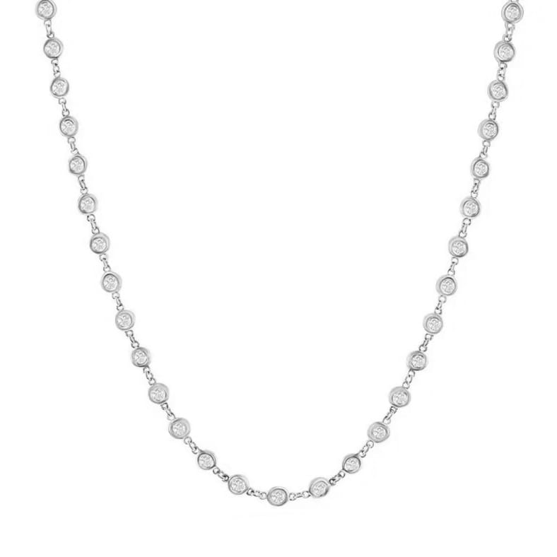 14K White Gold Diamond Necklace, 4.15ct