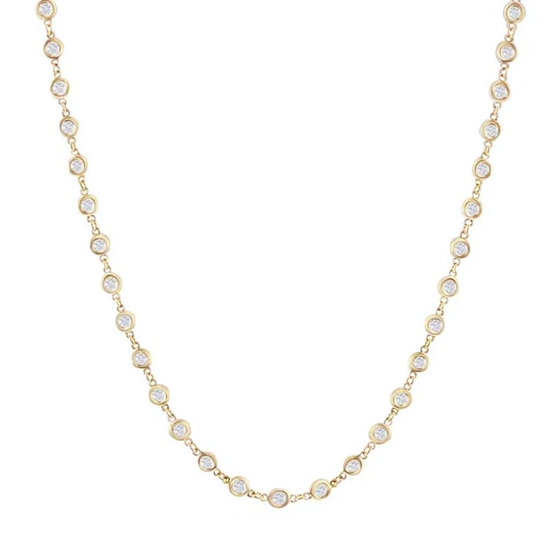 14K Yellow Gold Diamond Necklace, 4.15ct