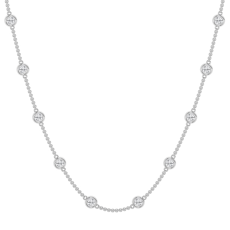 AN154157 - Necklace 14KW 38RD-1.36CT